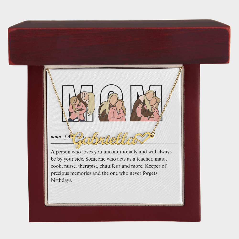 Personalized Mom Heart Name Necklace