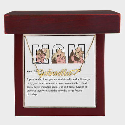 Personalized Mom Heart Name Necklace