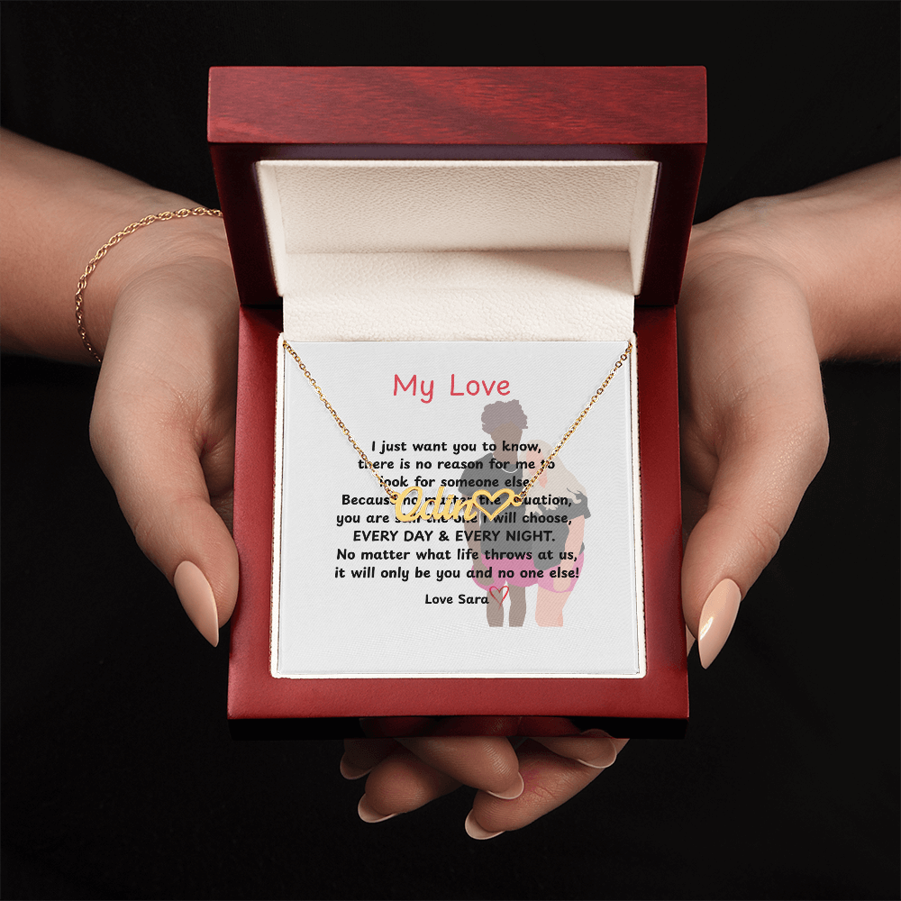 Personalized My Love Heart Name Necklace