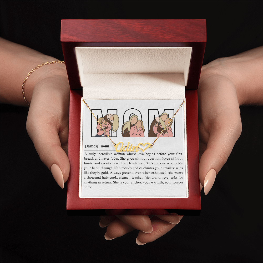 Personalized Mom Heart Name Necklace