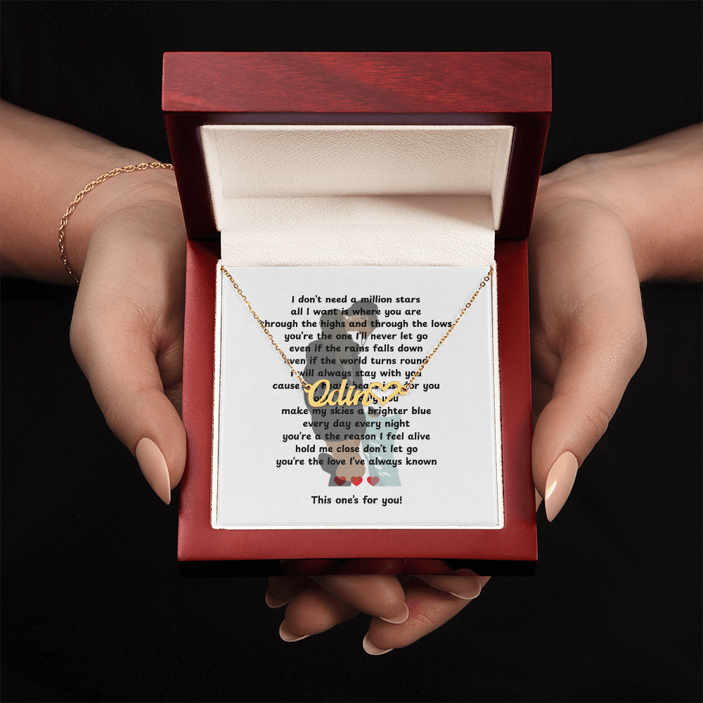 Personalized This One's For You Heart Name Necklace