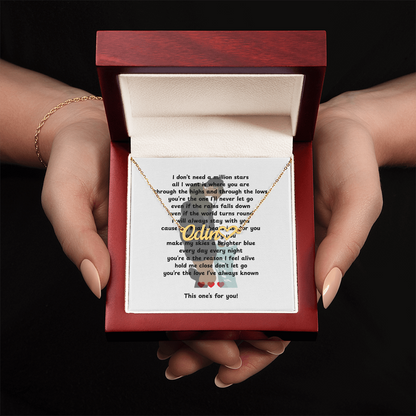 Personalized This One's For You Heart Name Necklace
