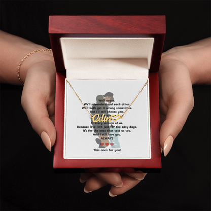 Personalized This One's For You Heart Name Necklace