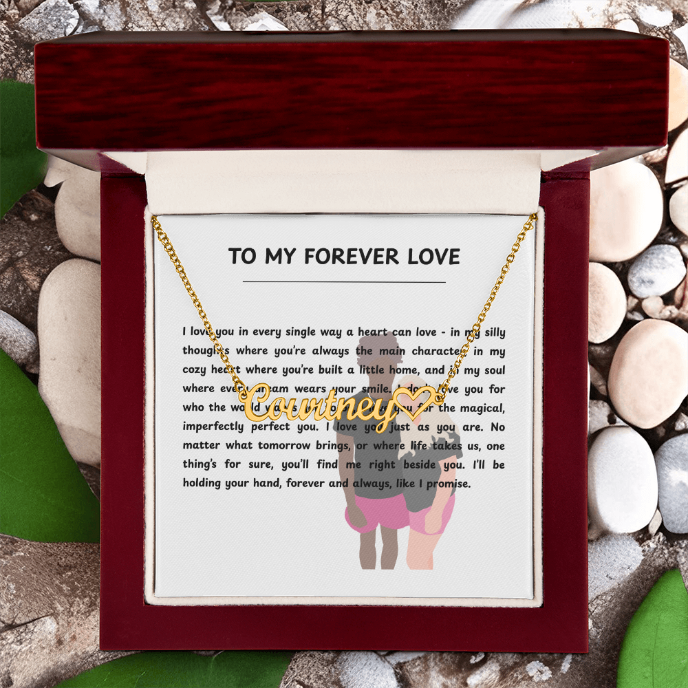 Personalized To My Forever Love Heart Name Necklace