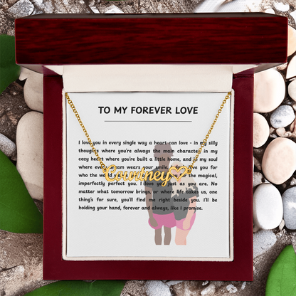 Personalized To My Forever Love Heart Name Necklace