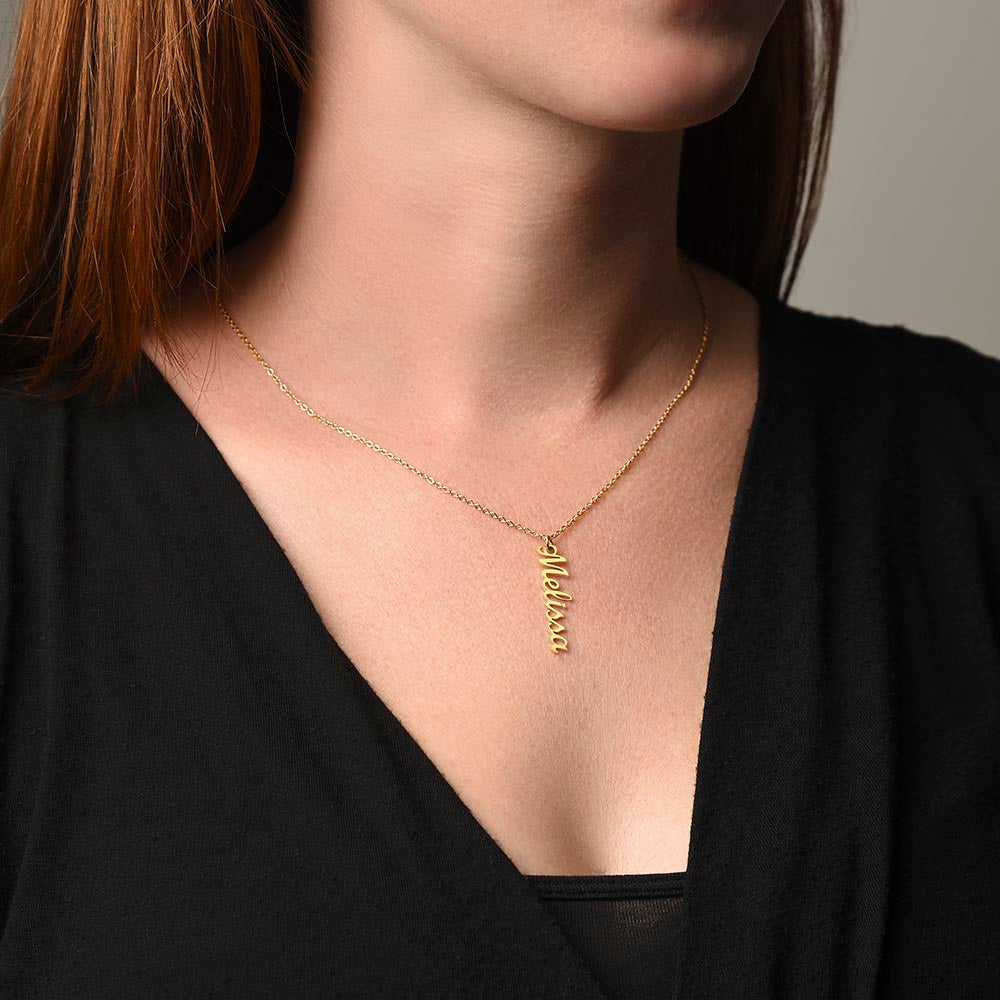 Non-Message Card Vertical Name Necklace