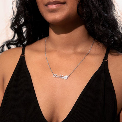 Non-Message Card Paw Print Name Necklace