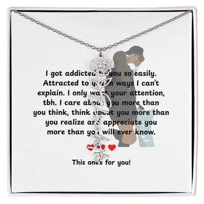 Personalized This One's For You Flower Name Necklace