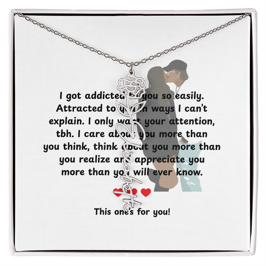 Personalized This One's For You Flower Name Necklace