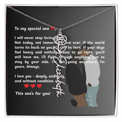 Personalized This One's For You Flower Name Necklace