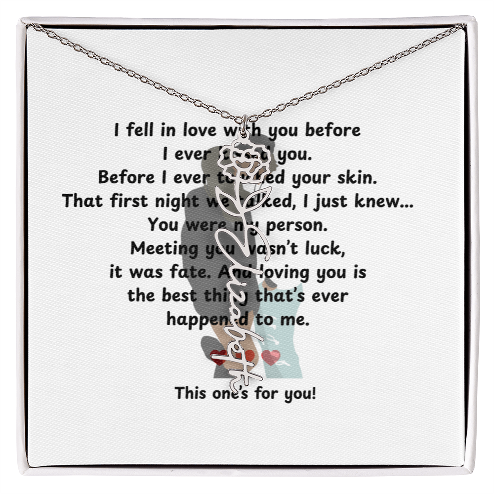 Personalized This One's For You Flower Name Necklace