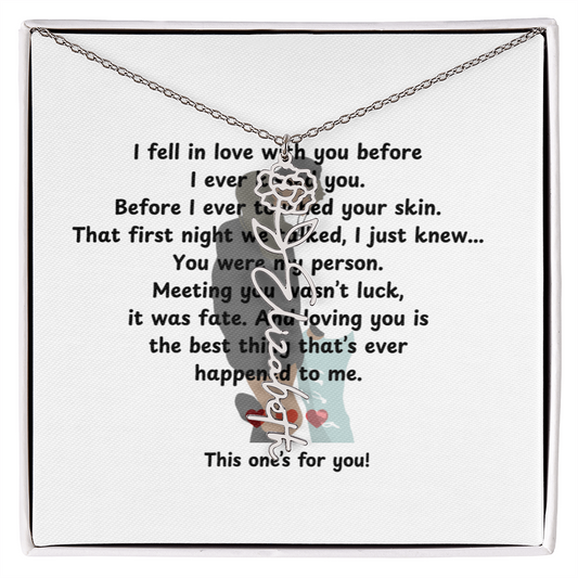 Personalized This One's For You Flower Name Necklace