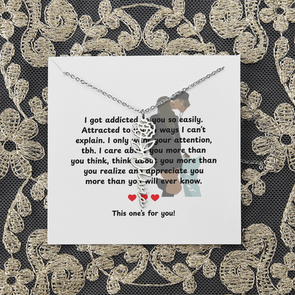 Personalized This One's For You Flower Name Necklace