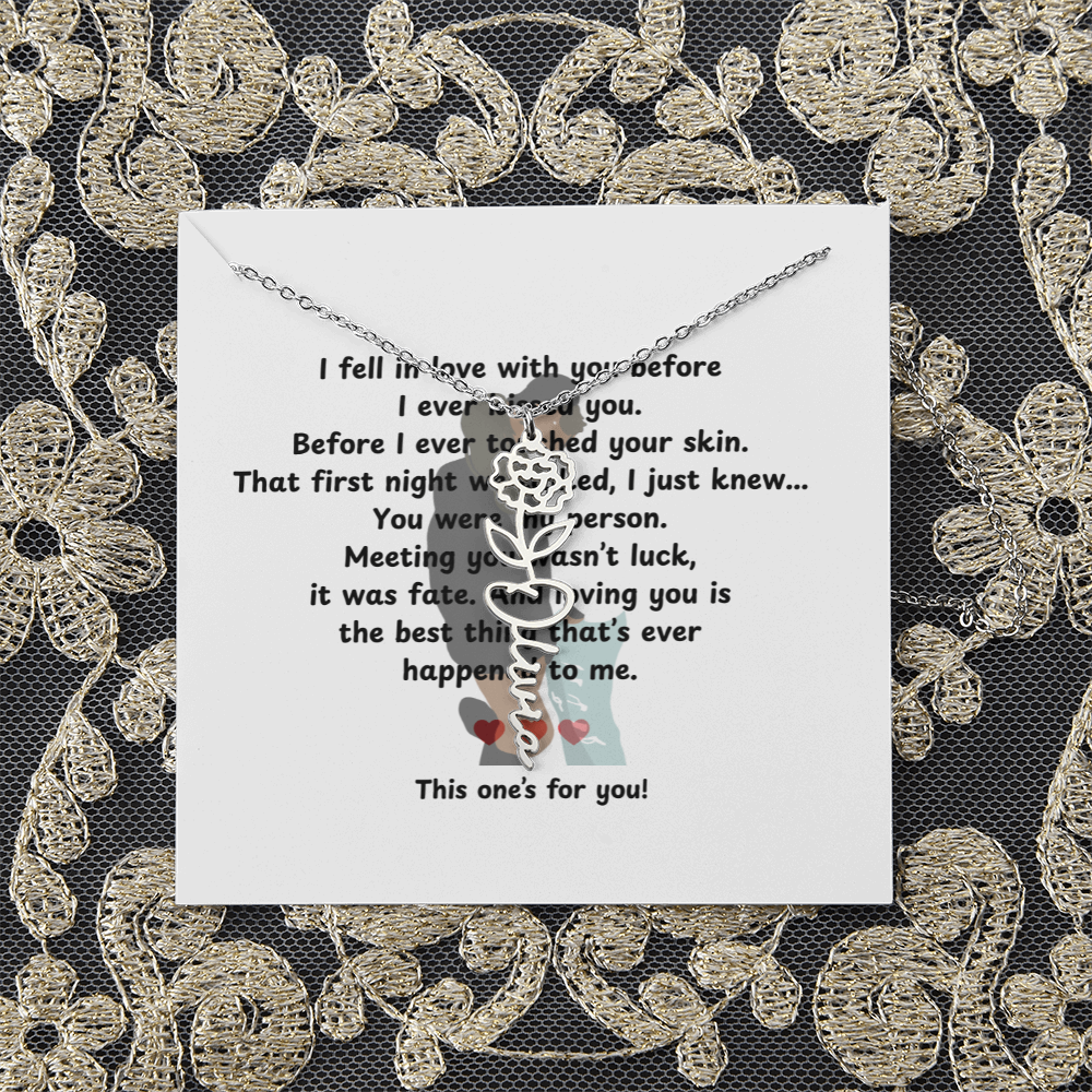 Personalized This One's For You Flower Name Necklace