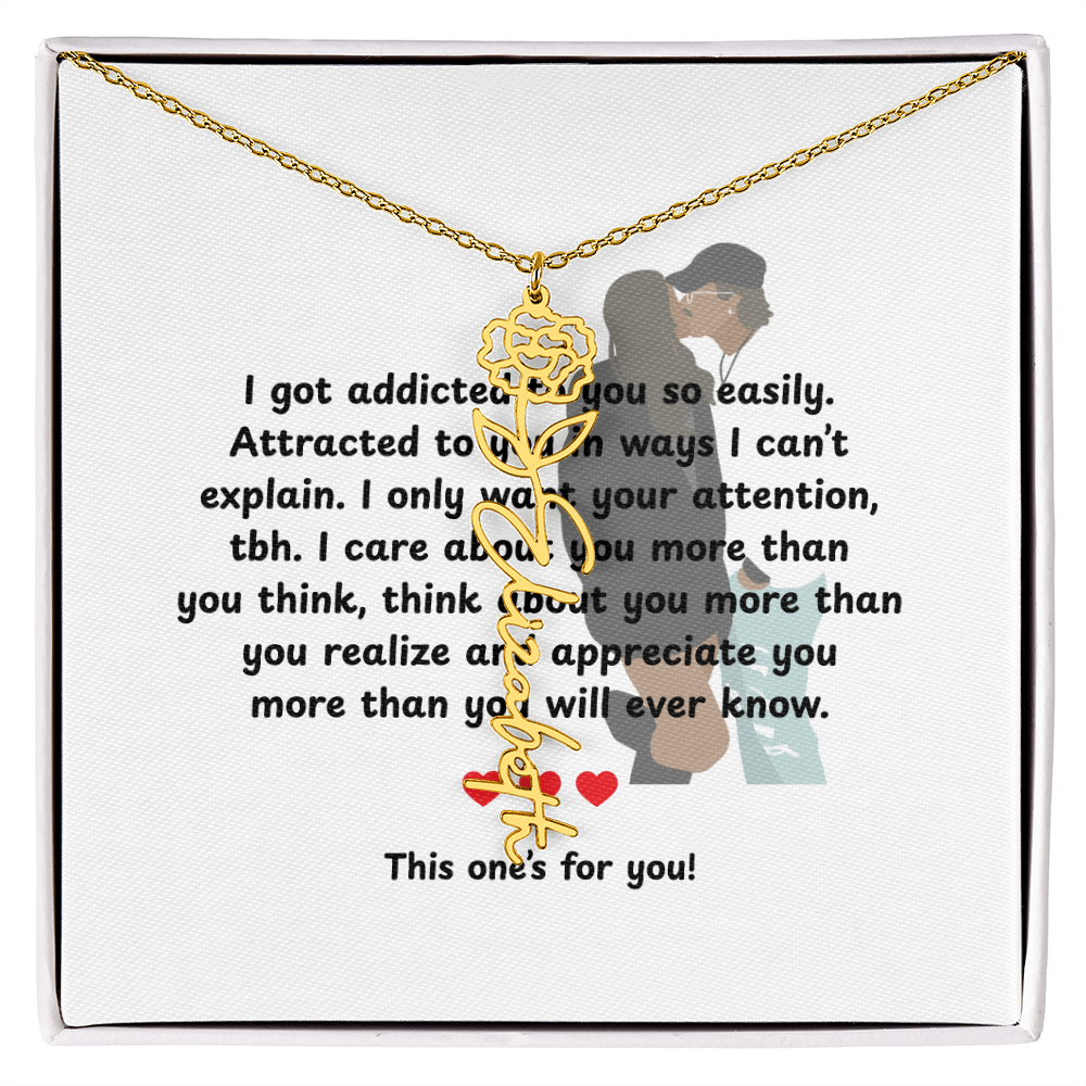 Personalized This One's For You Flower Name Necklace