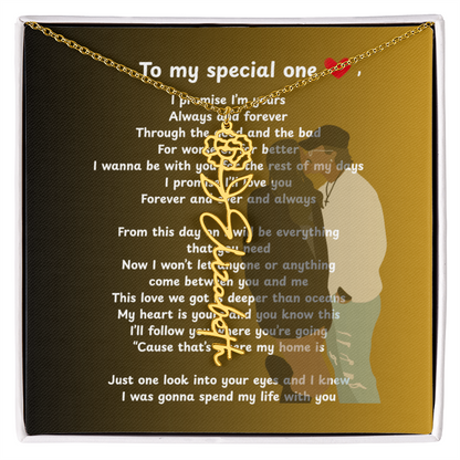 Personalized To My Special One Flower Name Necklace