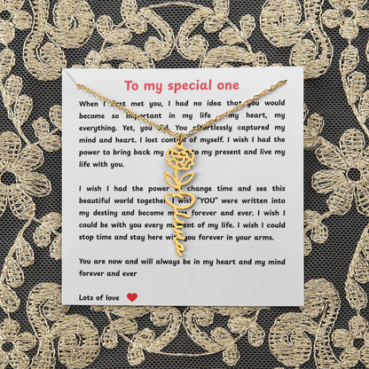 Personalized To My Special One Flower Name Necklace