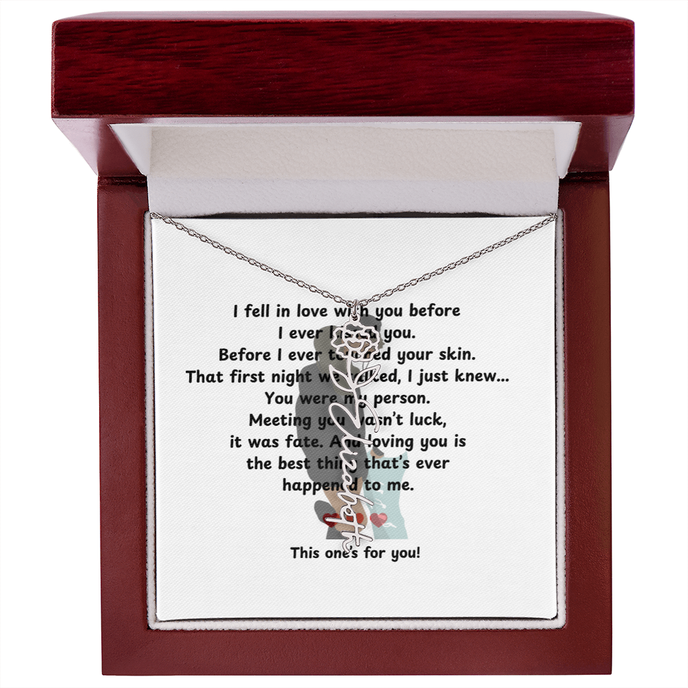 Personalized This One's For You Flower Name Necklace
