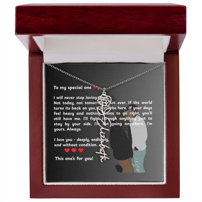 Personalized This One's For You Flower Name Necklace
