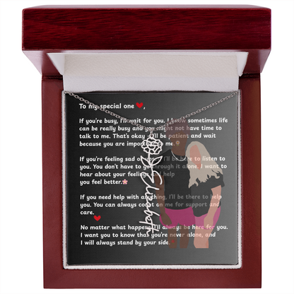 Personalized To My Special One Flower Name Necklace