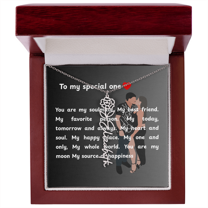 Personalized To My Special One Flower Name Necklace