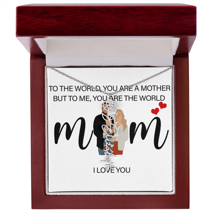 Personalized Mom Flower Name Necklace