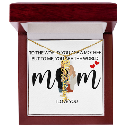 Personalized Mom Flower Name Necklace
