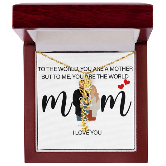 Personalized Mom Flower Name Necklace