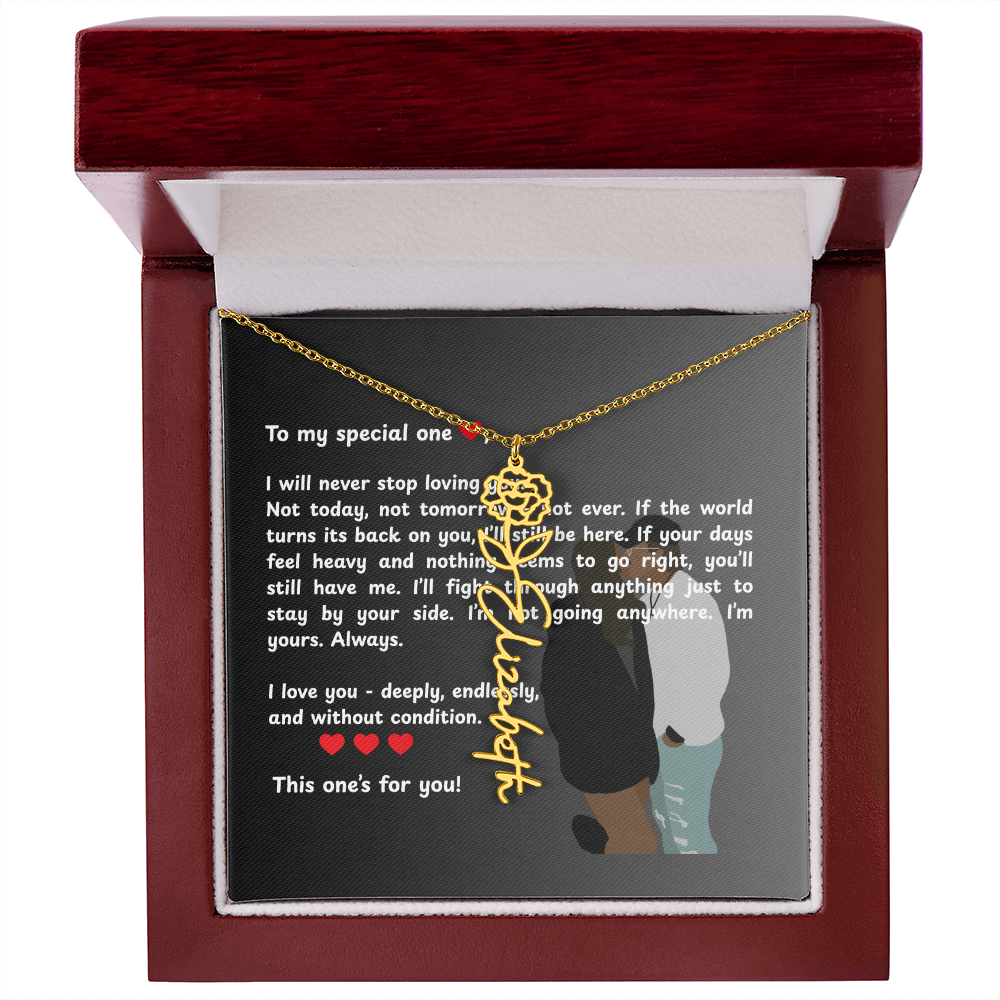 Personalized This One's For You Flower Name Necklace