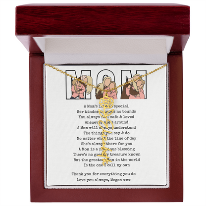 Personalized Mom Flower Name Necklace