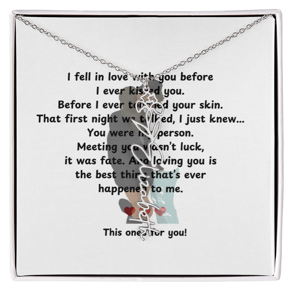 Personalized This One's For You Flower Name Necklace