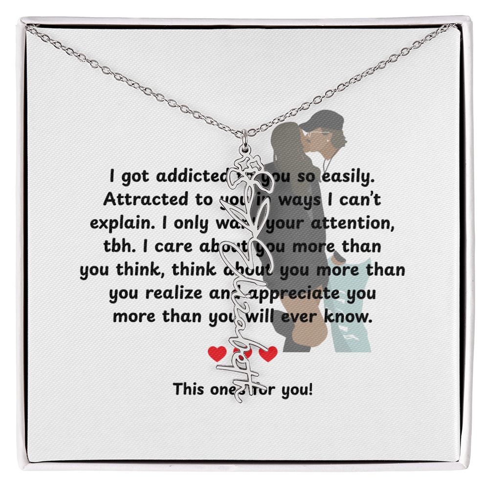 Personalized This One's For You Flower Name Necklace