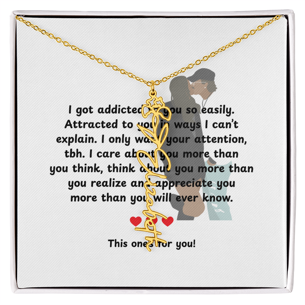 Personalized This One's For You Flower Name Necklace
