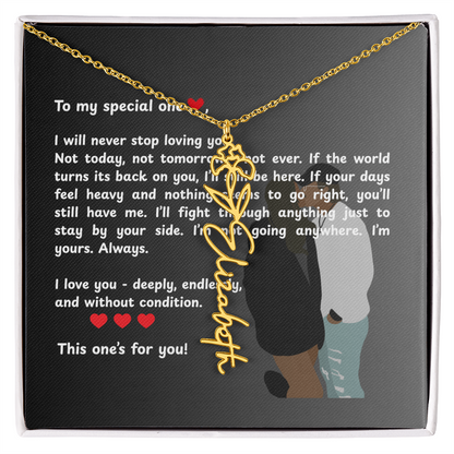 Personalized This One's For You Flower Name Necklace