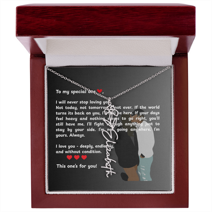 Personalized This One's For You Flower Name Necklace