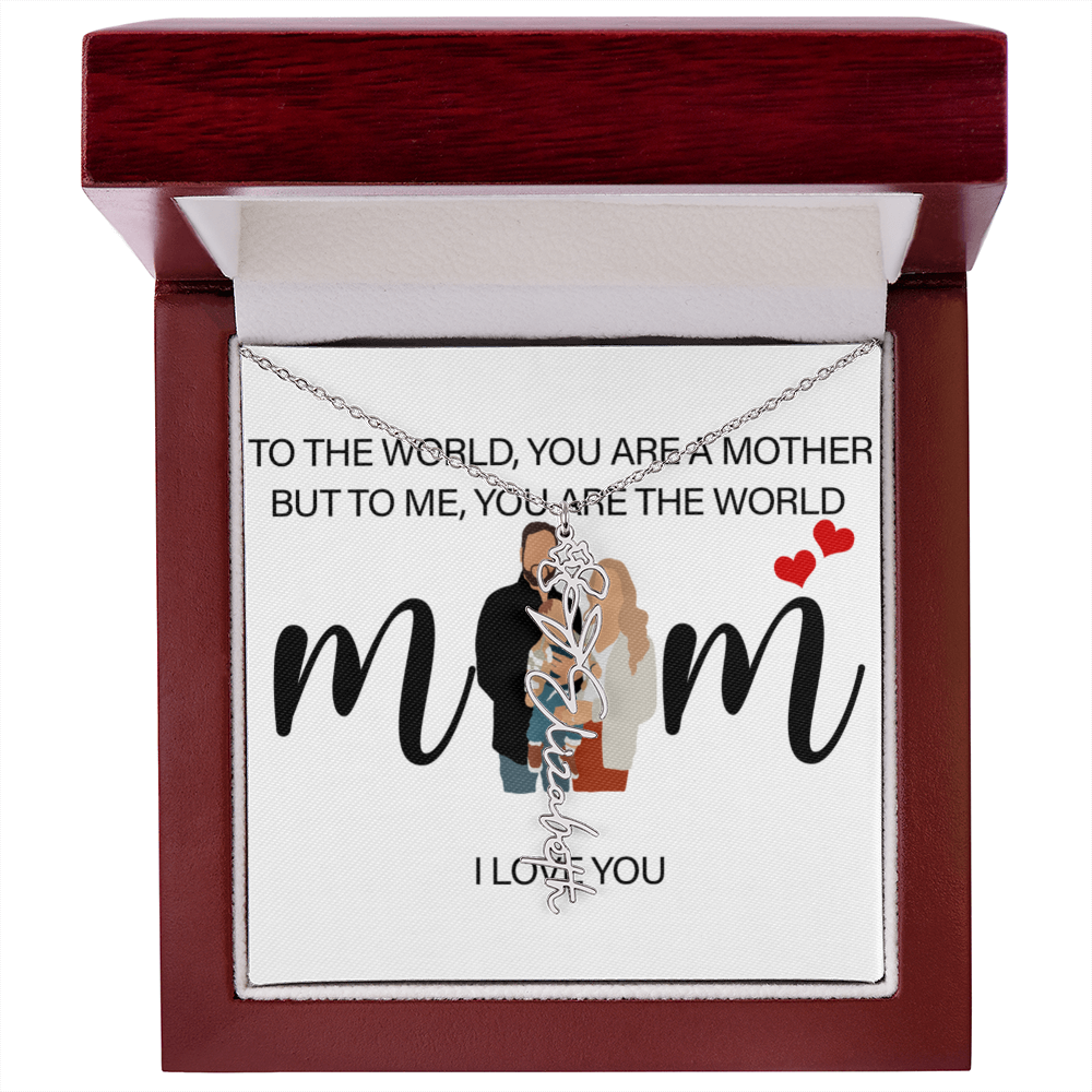 Personalized Mom Flower Name Necklace