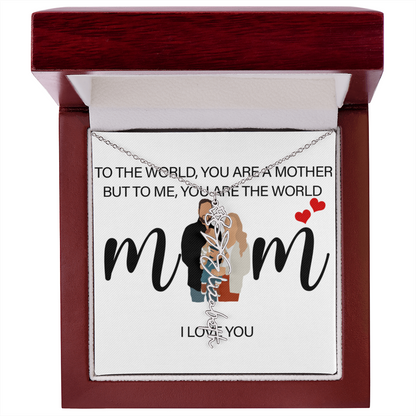 Personalized Mom Flower Name Necklace