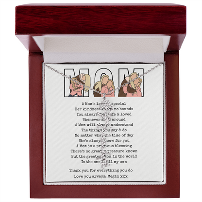 Personalized Mom Flower Name Necklace