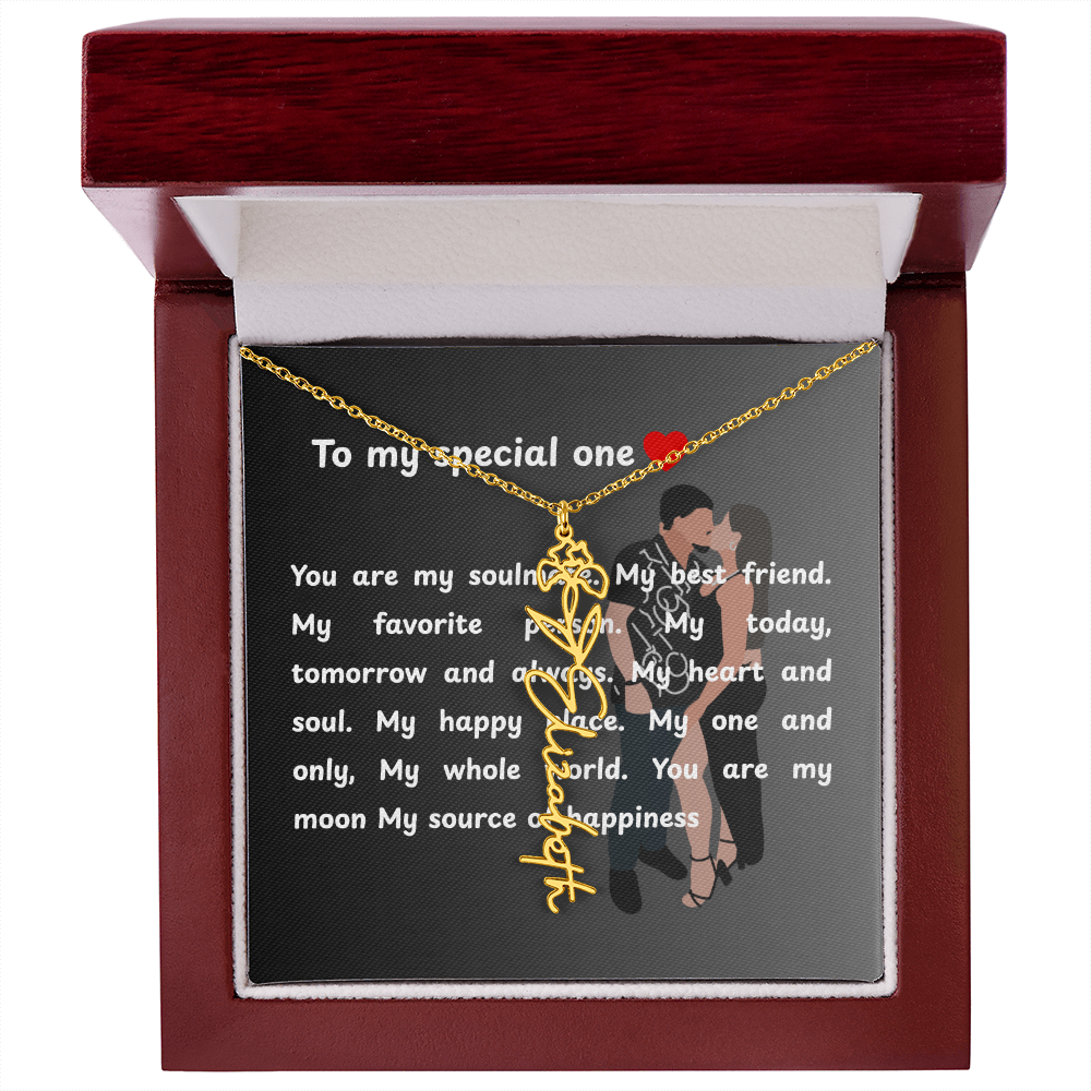Personalized To My Special One Flower Name Necklace