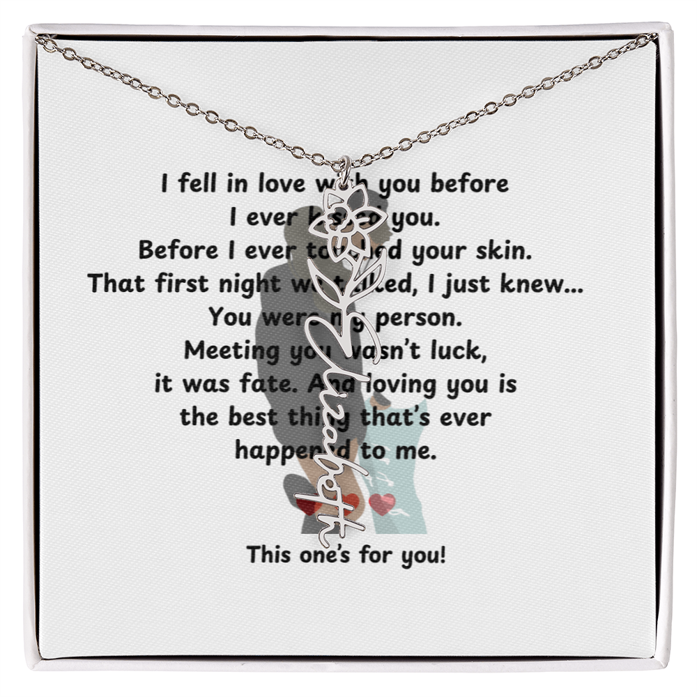 Personalized This One's For You Flower Name Necklace