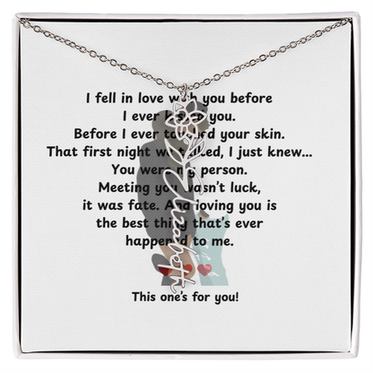 Personalized This One's For You Flower Name Necklace