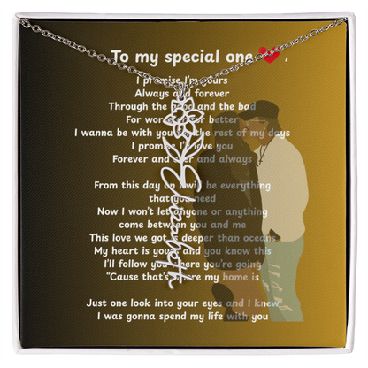 Personalized To My Special One Flower Name Necklace