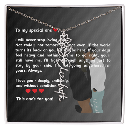 Personalized This One's For You Flower Name Necklace