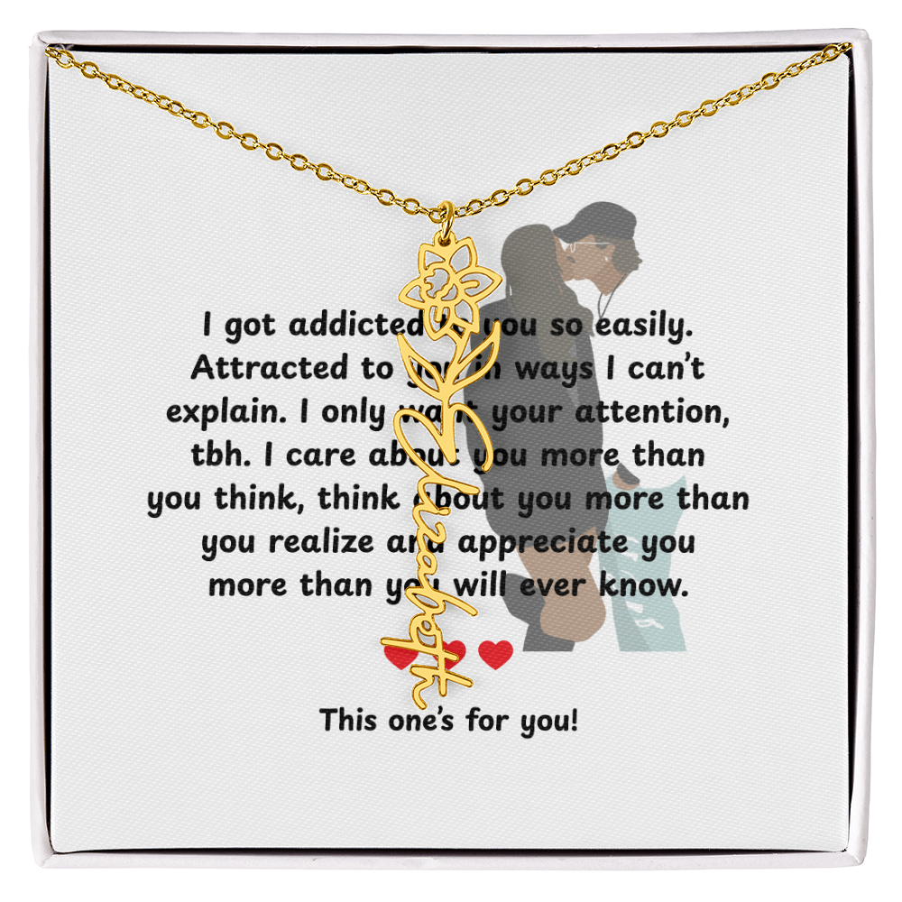 Personalized This One's For You Flower Name Necklace