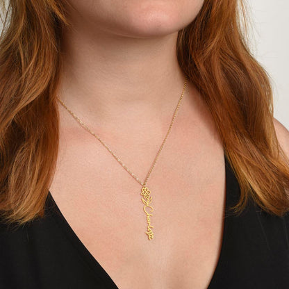 Personalized To My Special One Flower Name Necklace