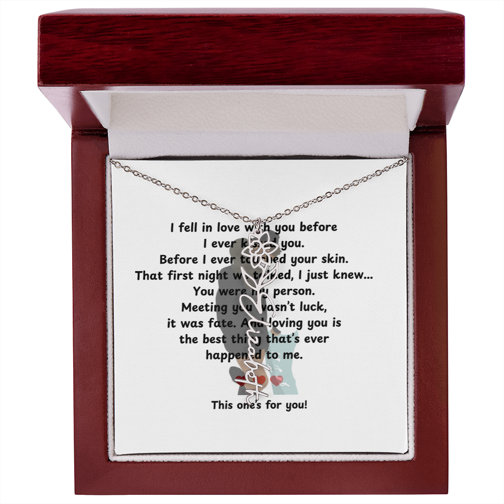 Personalized This One's For You Flower Name Necklace