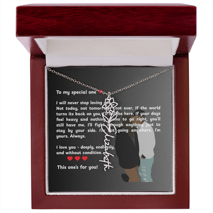 Personalized This One's For You Flower Name Necklace