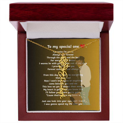 Personalized To My Special One Flower Name Necklace