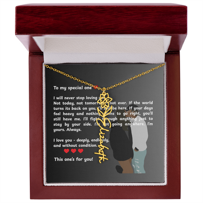 Personalized This One's For You Flower Name Necklace