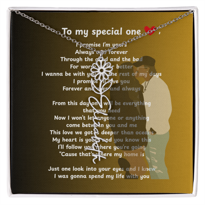 Personalized To My Special One Flower Name Necklace